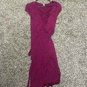 Burgundy Wrap Dress.